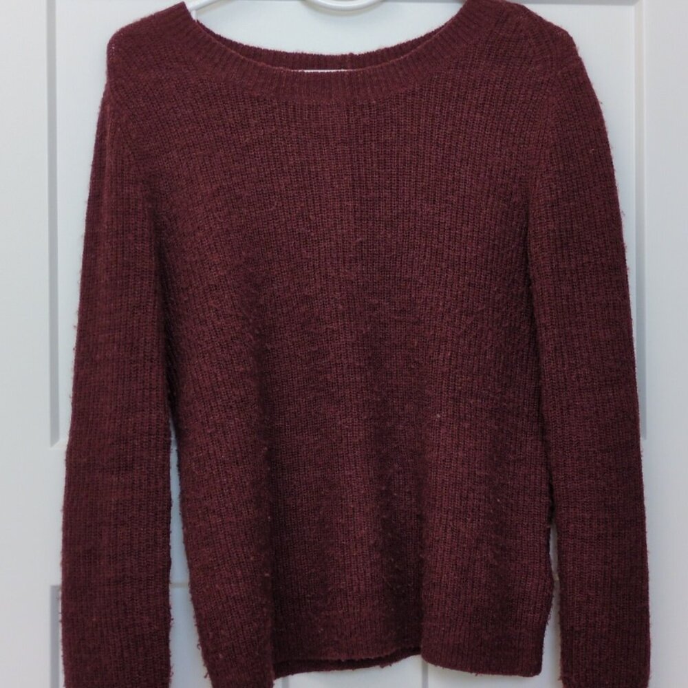 Boden Sweater with Buttons Down Back - Burgundy - Size 6